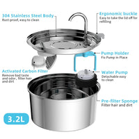 PetPure™ Stainless Steel Water FountainTM
